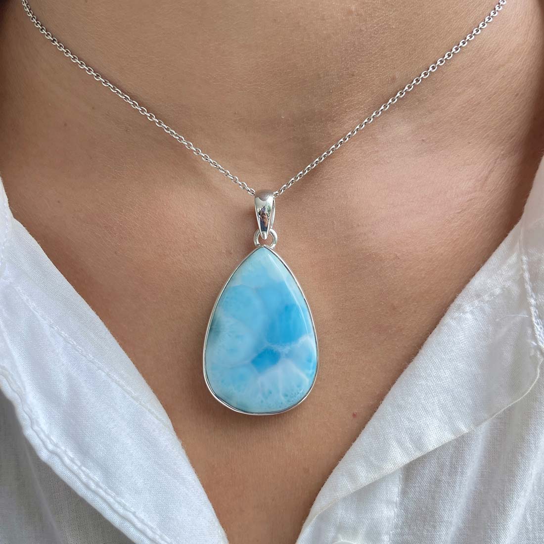 Larimar Pendant-(LAR-P-394.)