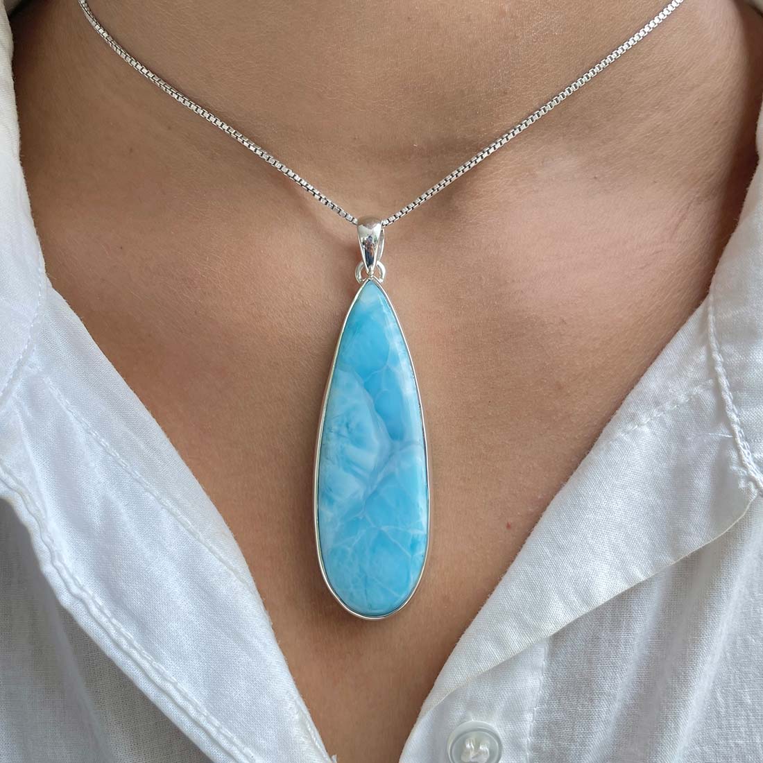 Larimar Pendant-(LAR-P-395.)