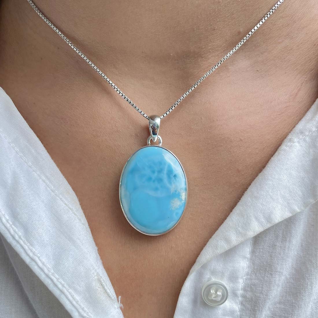 Larimar Pendant-(LAR-P-396.)