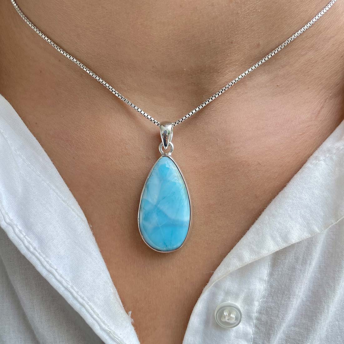 Larimar Pendant-(LAR-P-402.)