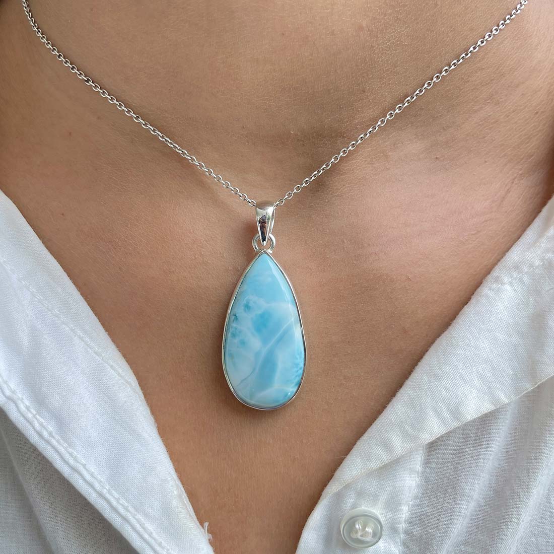 Larimar Pendant-(LAR-P-403.)