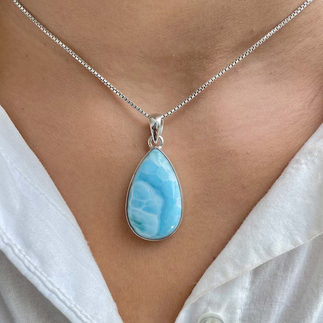 Larimar Pendant-(LAR-P-405.)