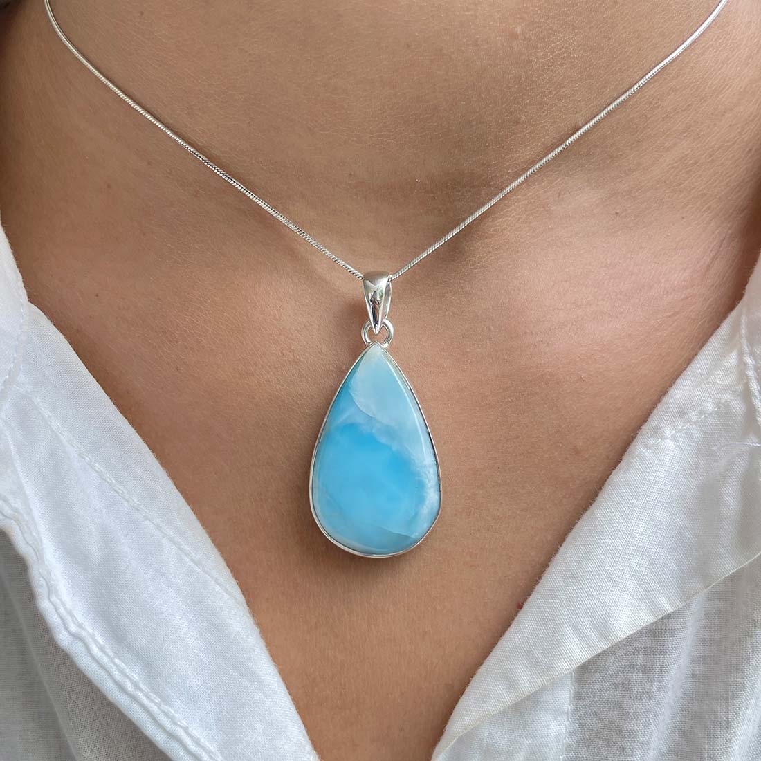 Larimar Pendant-(LAR-P-407.)
