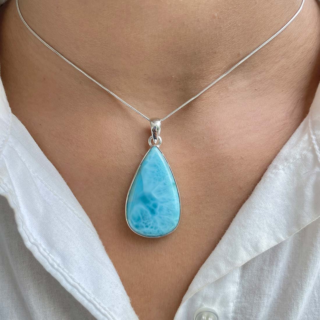 Larimar Pendant-(LAR-P-410.)