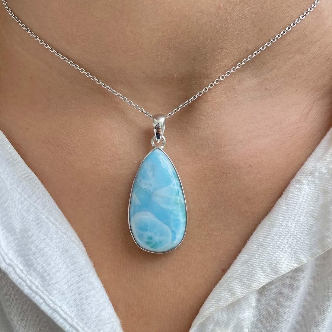 Larimar Pendant-(LAR-P-411.)