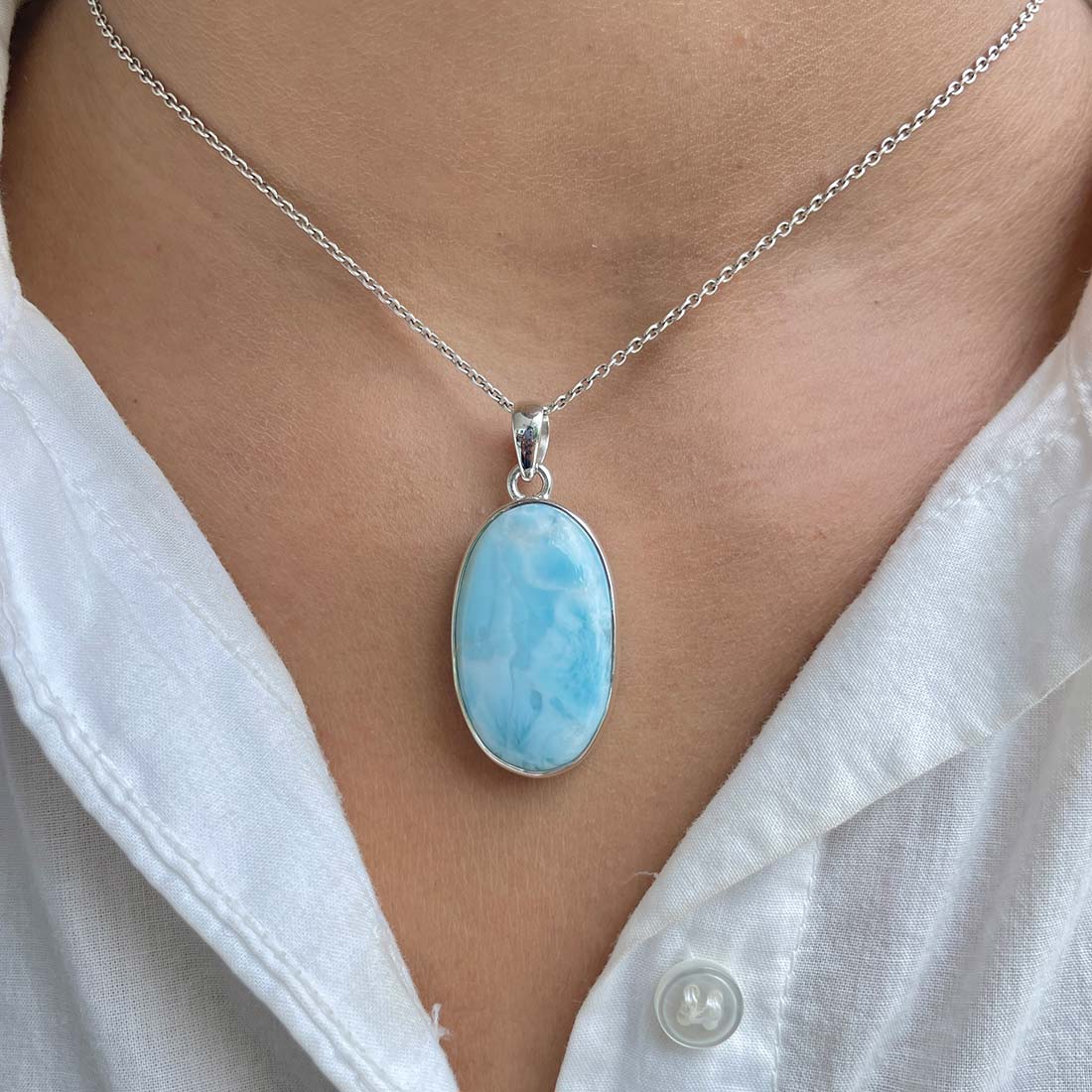 Larimar Pendant-(LAR-P-412.)