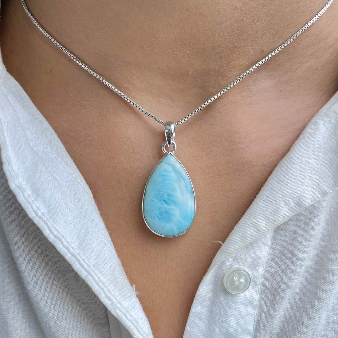Larimar Pendant-(LAR-P-413.)