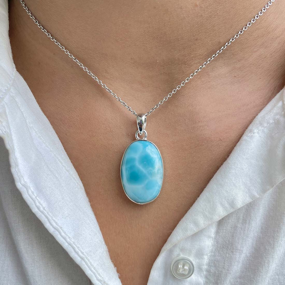 Larimar Pendant-(LAR-P-415.)