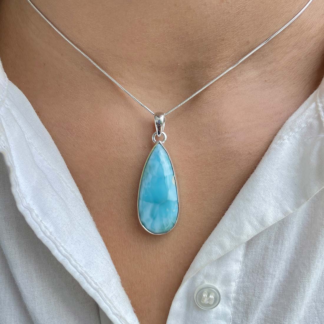 Larimar Pendant-(LAR-P-417.)
