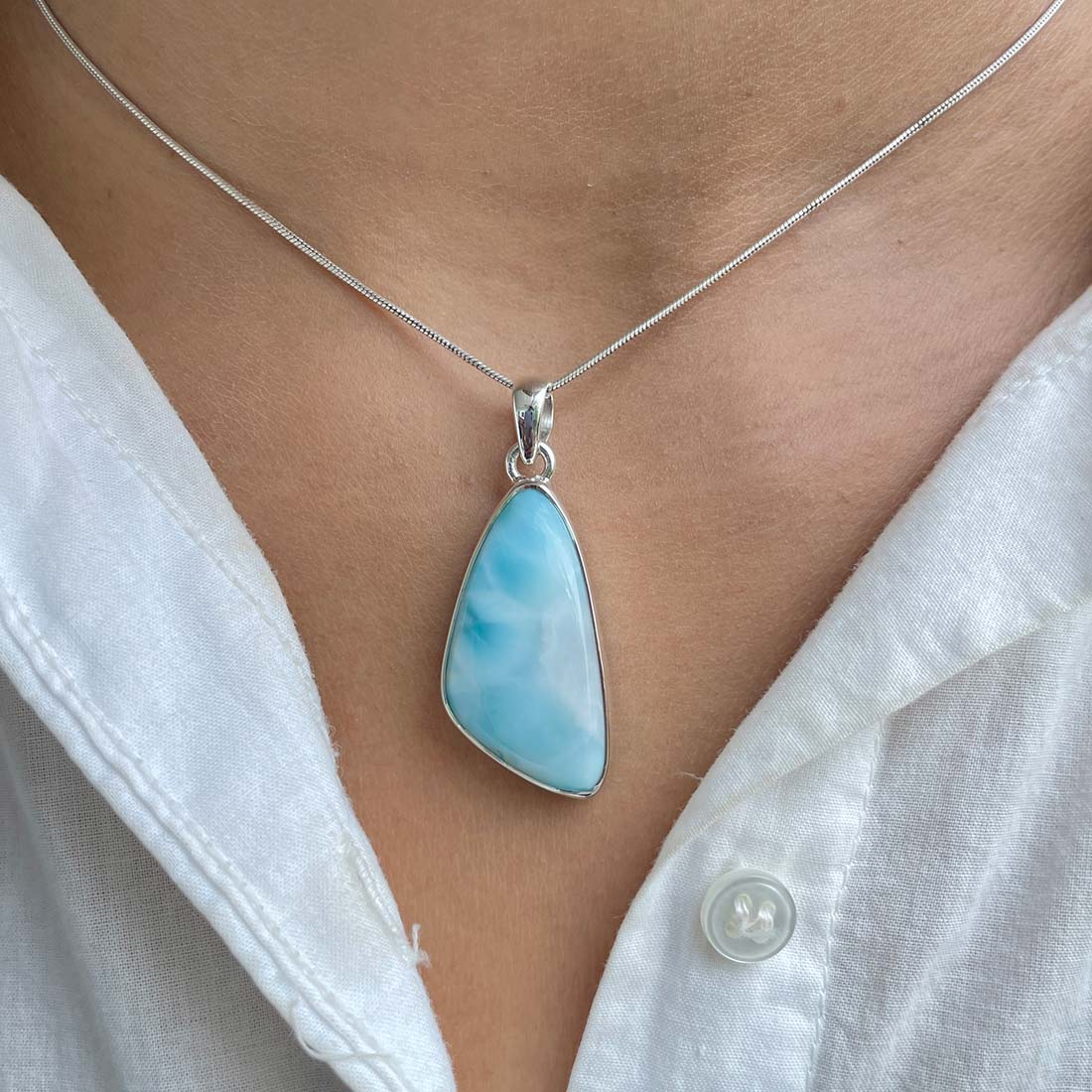 Larimar Pendant-(LAR-P-419.)