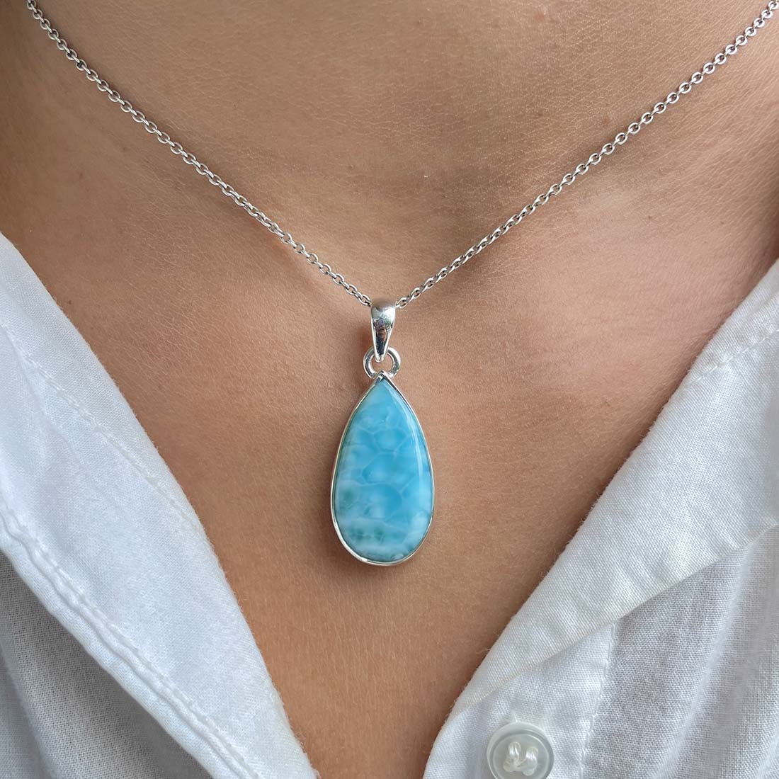 Larimar Pendant-(LAR-P-420.)