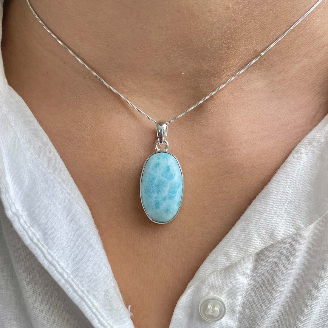 Larimar Pendant-(LAR-P-425.)