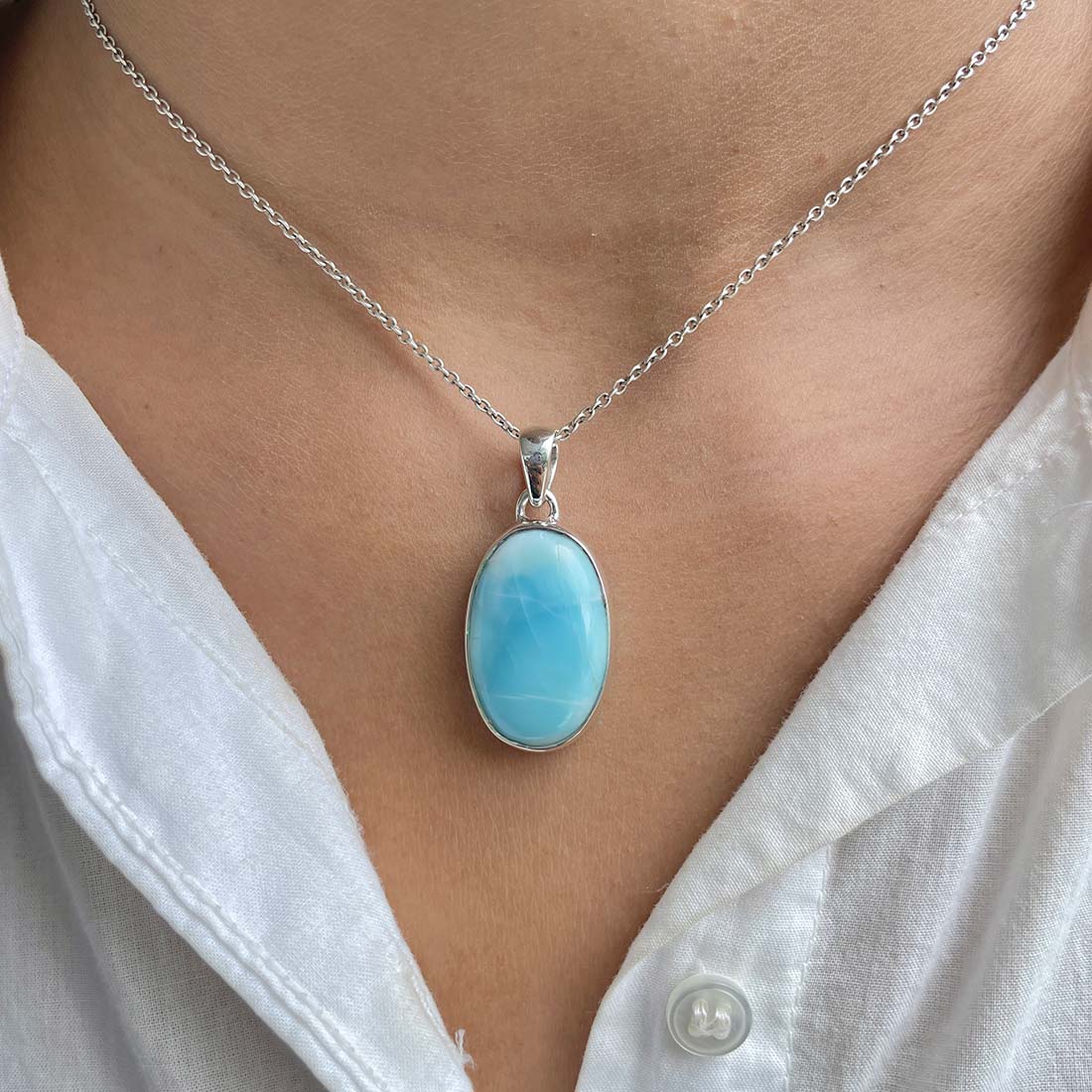 Larimar Pendant-(LAR-P-428.)