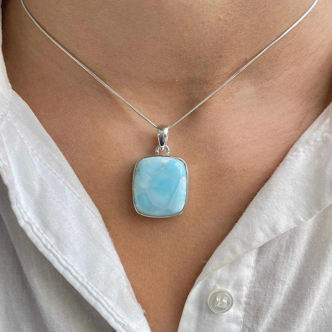 Larimar Pendant-(LAR-P-431.)