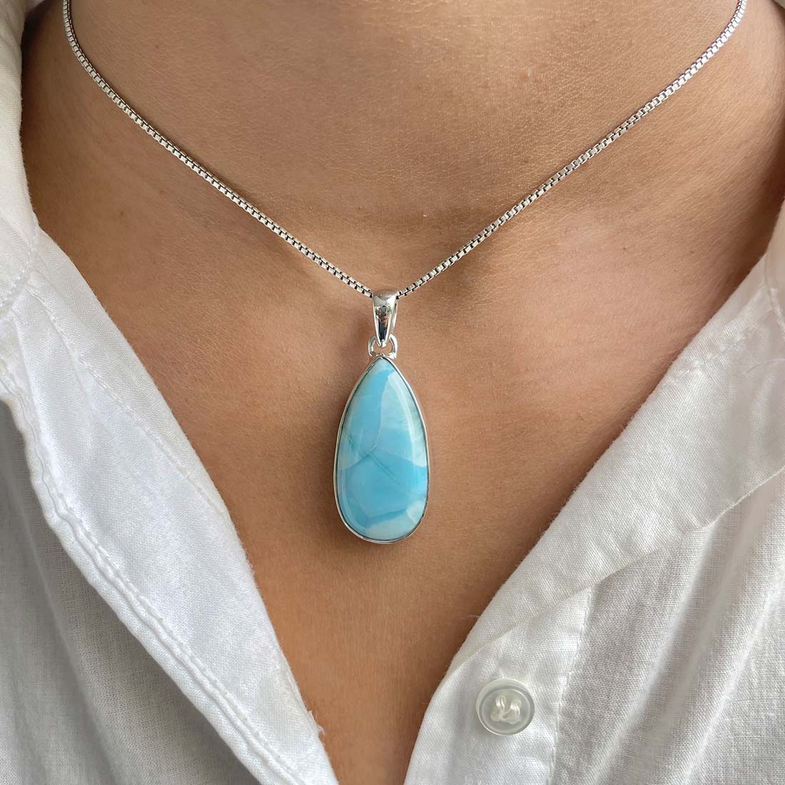 Larimar Pendant-(LAR-P-435.)