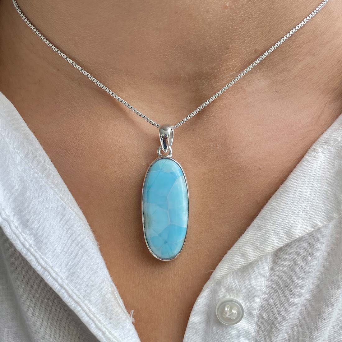 Larimar Pendant-(LAR-P-437.)
