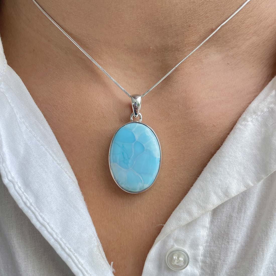 Larimar Pendant-(LAR-P-440.)