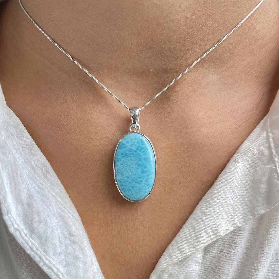 Larimar Pendant-(LAR-P-441.)