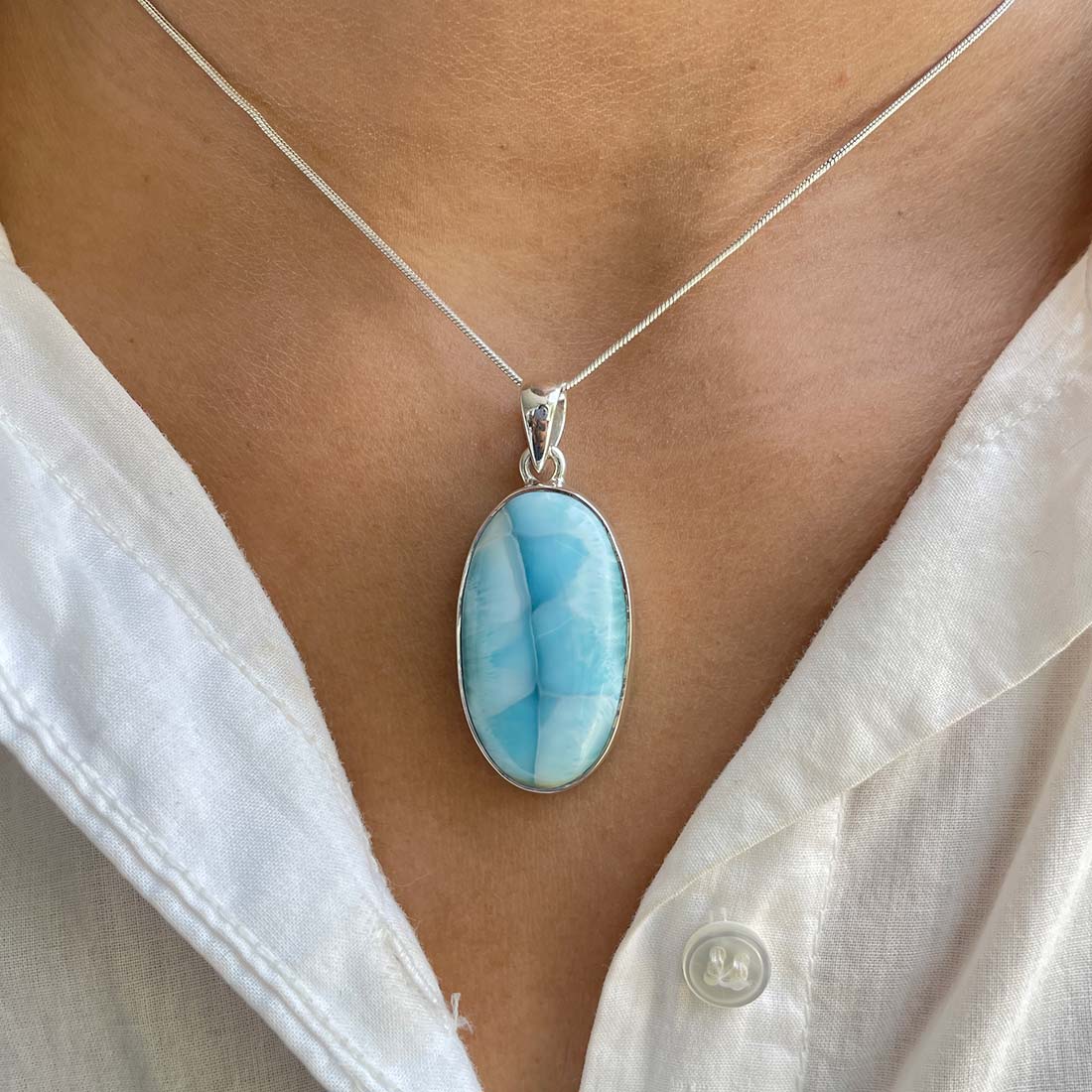 Larimar Pendant-(LAR-P-443.)
