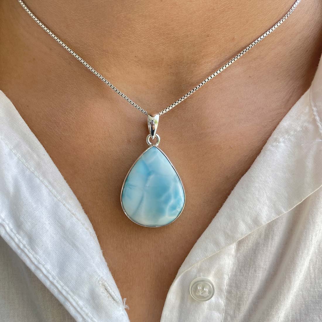 Larimar Pendant-(LAR-P-445.)