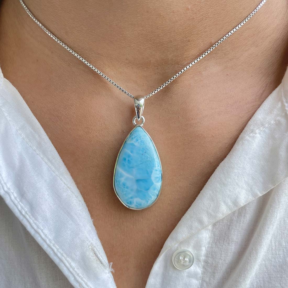 Larimar Pendant-(LAR-P-446.)