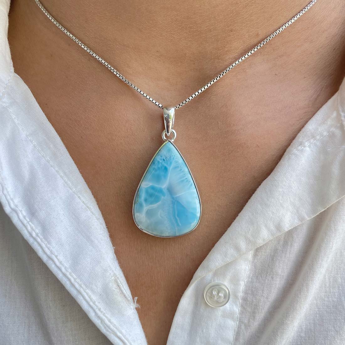 Larimar Pendant-(LAR-P-449.)