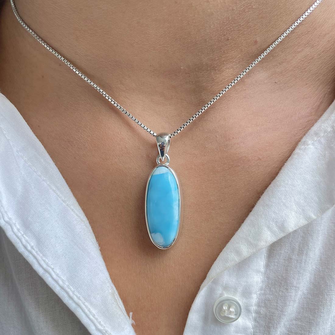 Larimar Pendant-(LAR-P-454.)