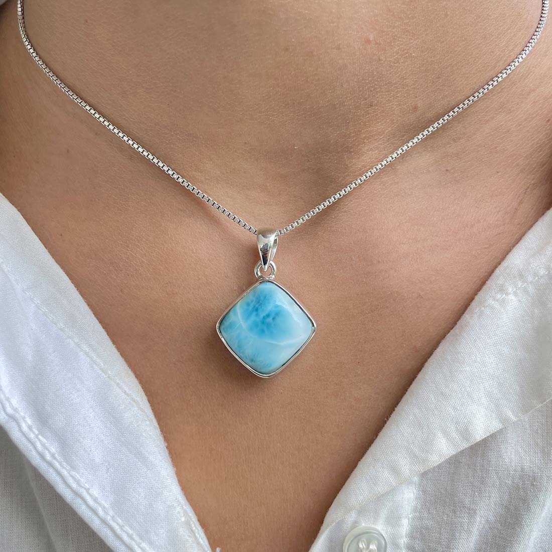 Larimar Pendant-(LAR-P-458.)