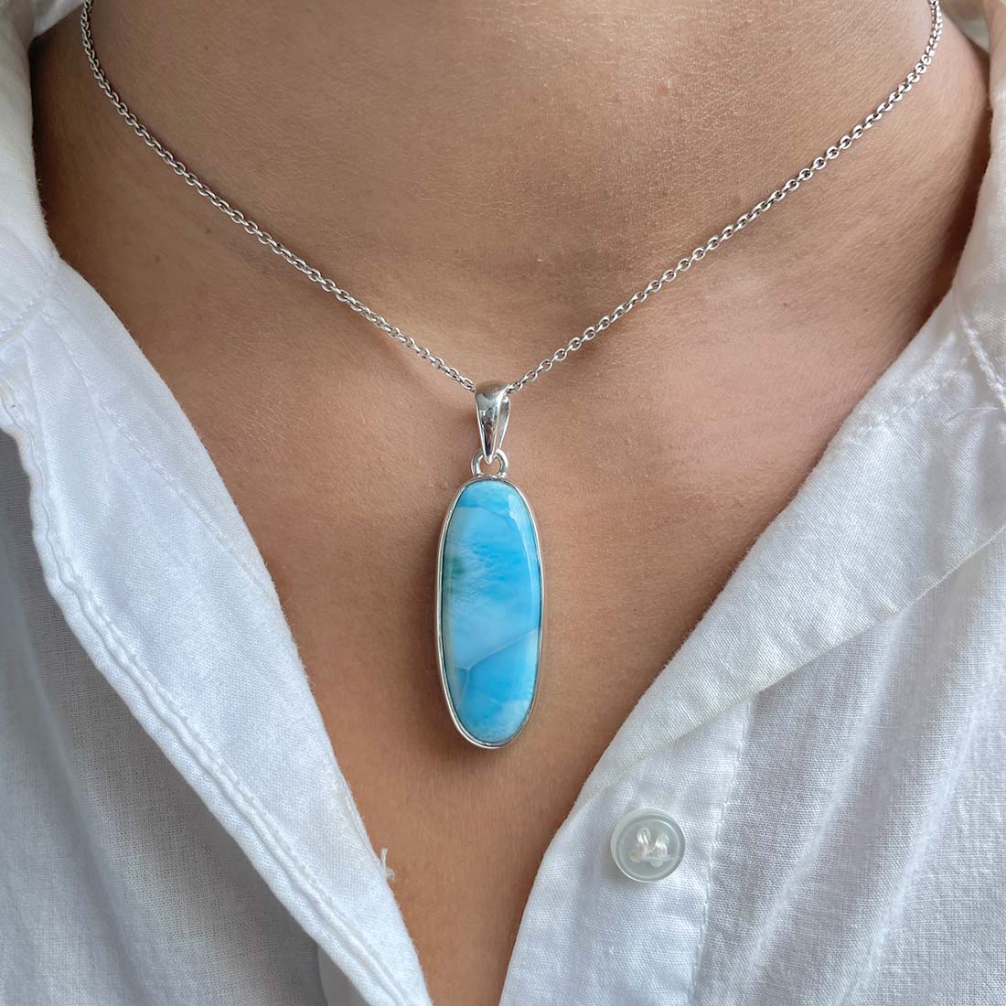 Larimar Pendant-(LAR-P-459.)
