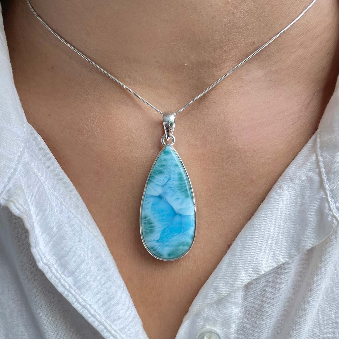 Larimar Pendant-(LAR-P-473.)