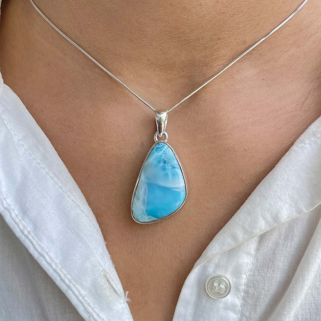 Larimar Pendant-(LAR-P-476.)