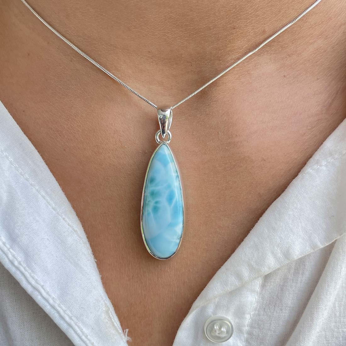 Larimar Pendant-(LAR-P-484.)