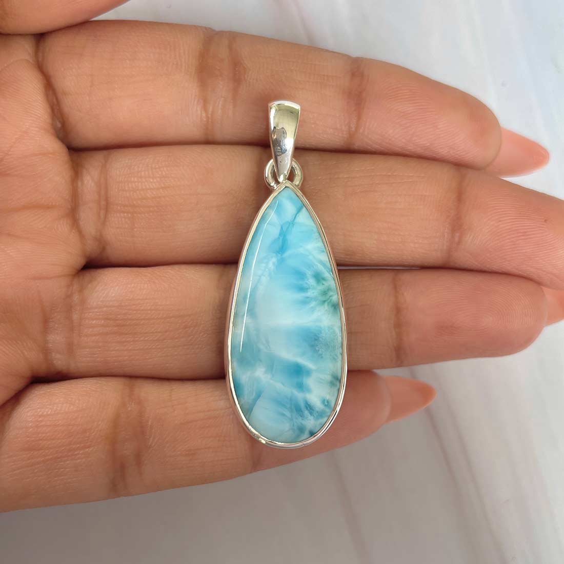 Larimar Pendant-(LAR-P-485.)