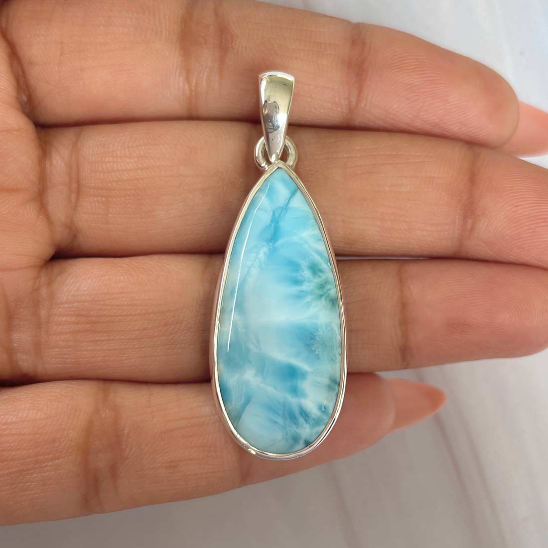 Larimar Pendant-(LAR-P-485.)