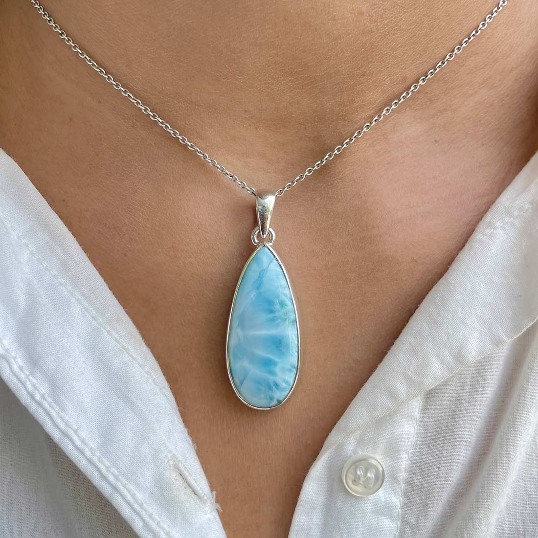Larimar Pendant-(LAR-P-485.)