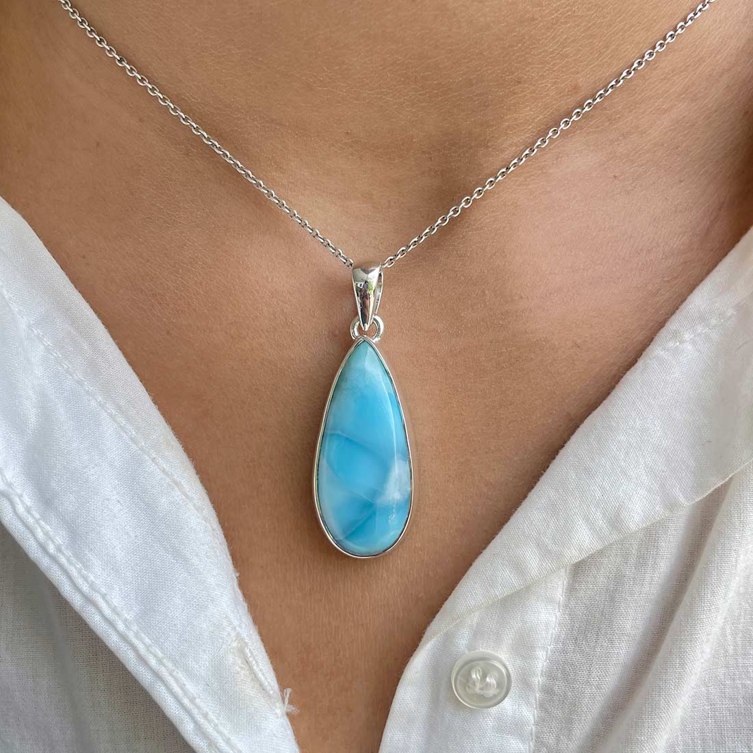 Larimar Pendant-(LAR-P-488.)