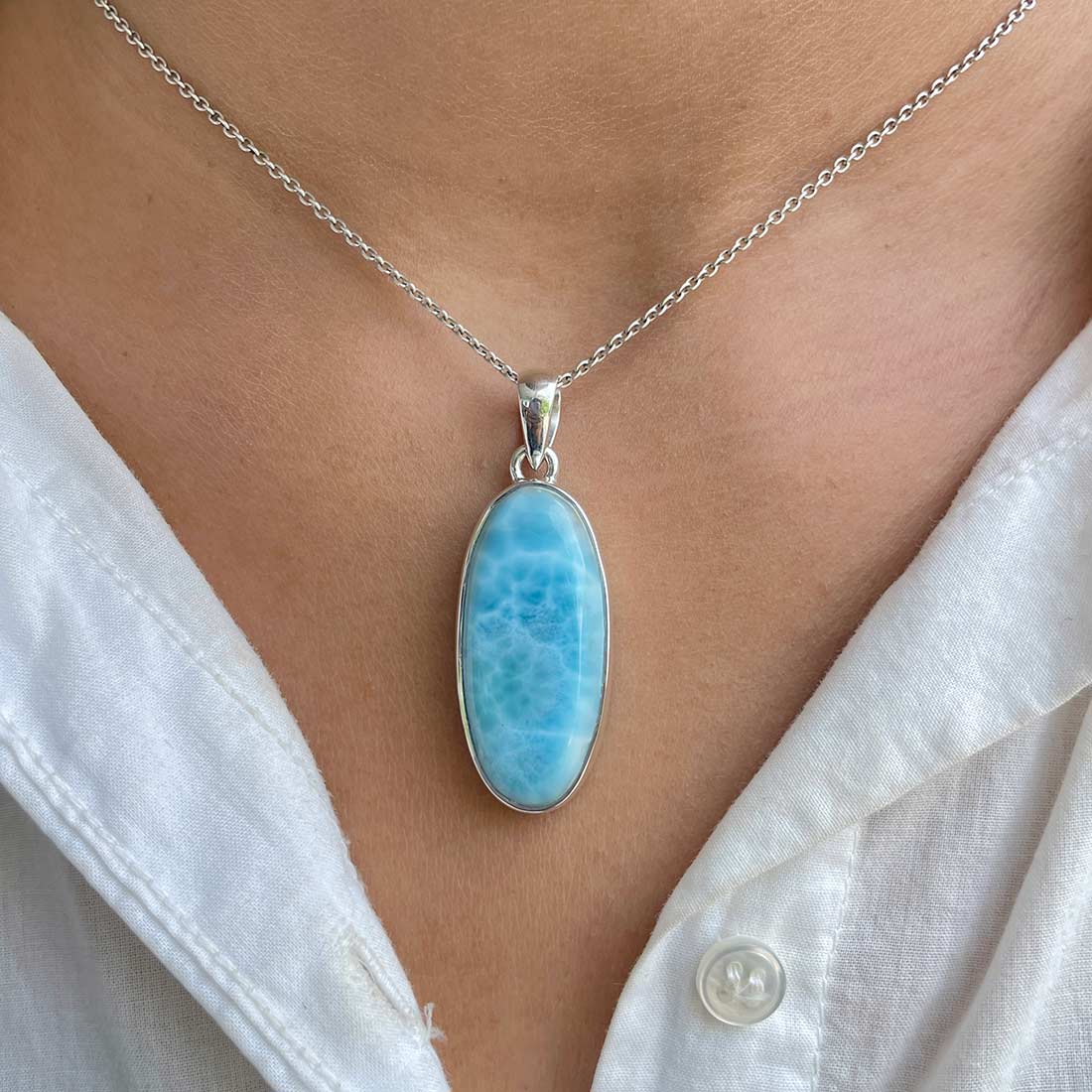 Larimar Pendant-(LAR-P-489.)
