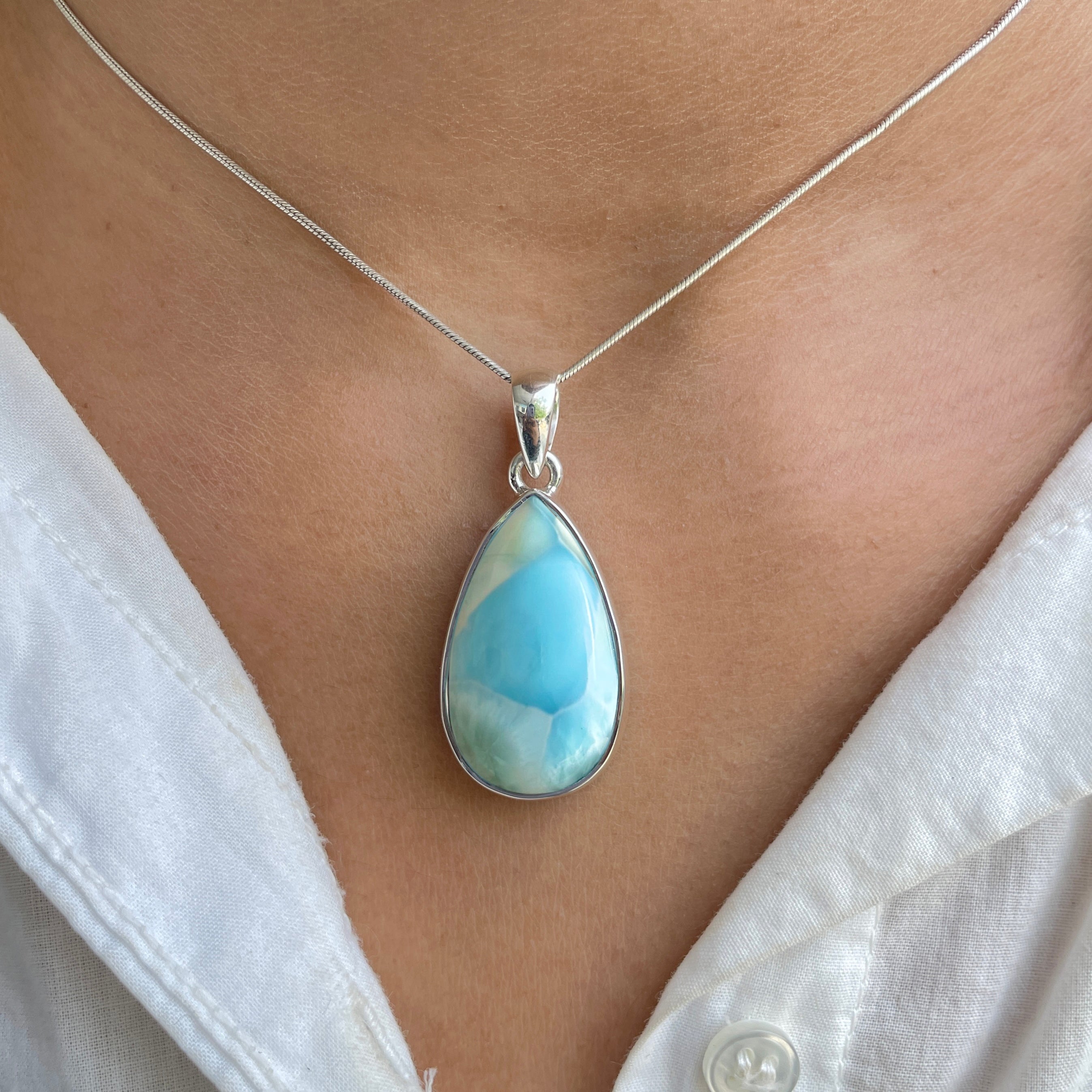 Larimar Pendant-(LAR-P-496.)