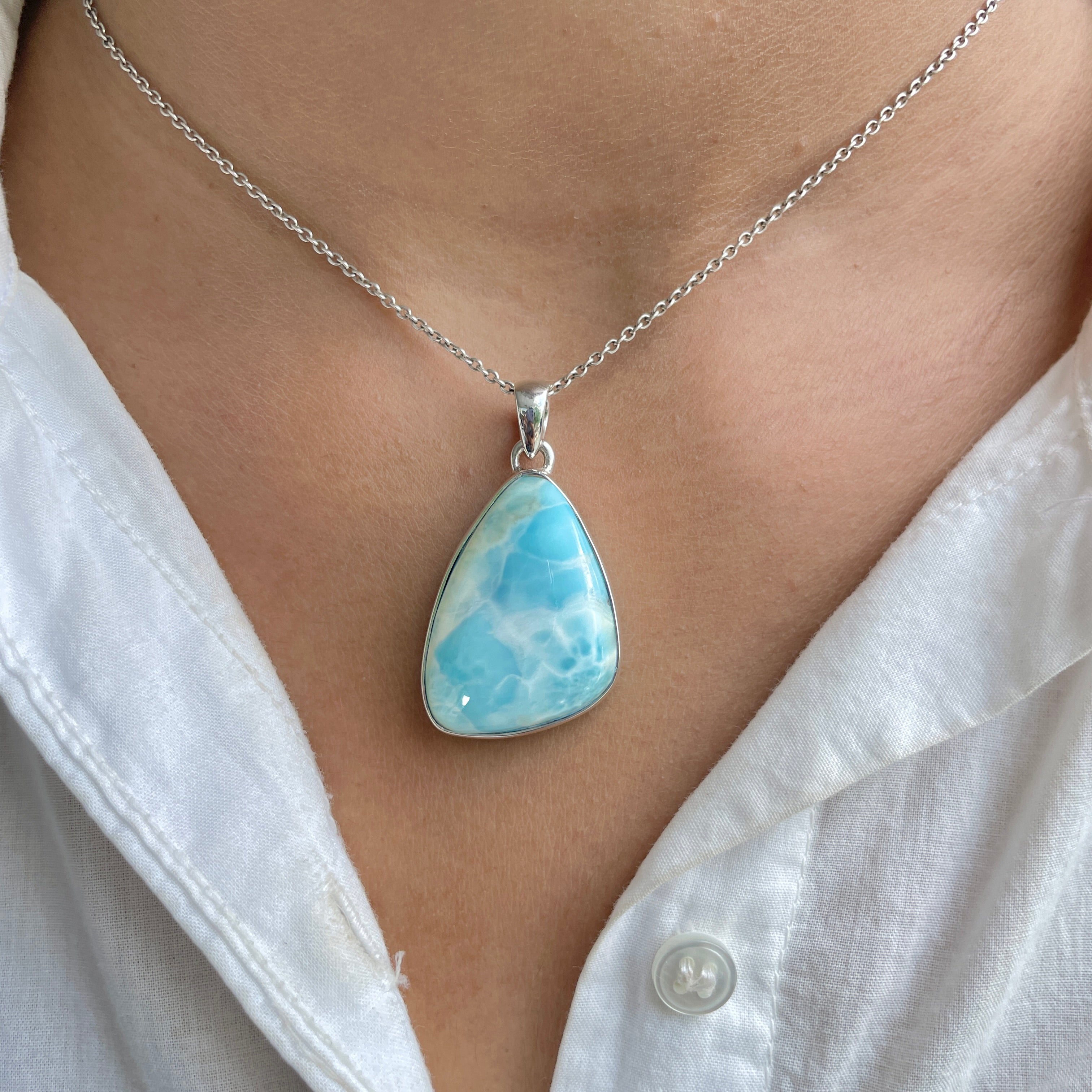 Larimar Pendant-(LAR-P-497.)