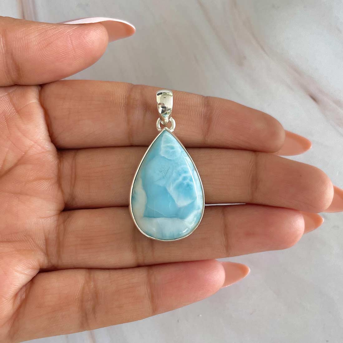 Larimar Pendant-(LAR-P-498.)