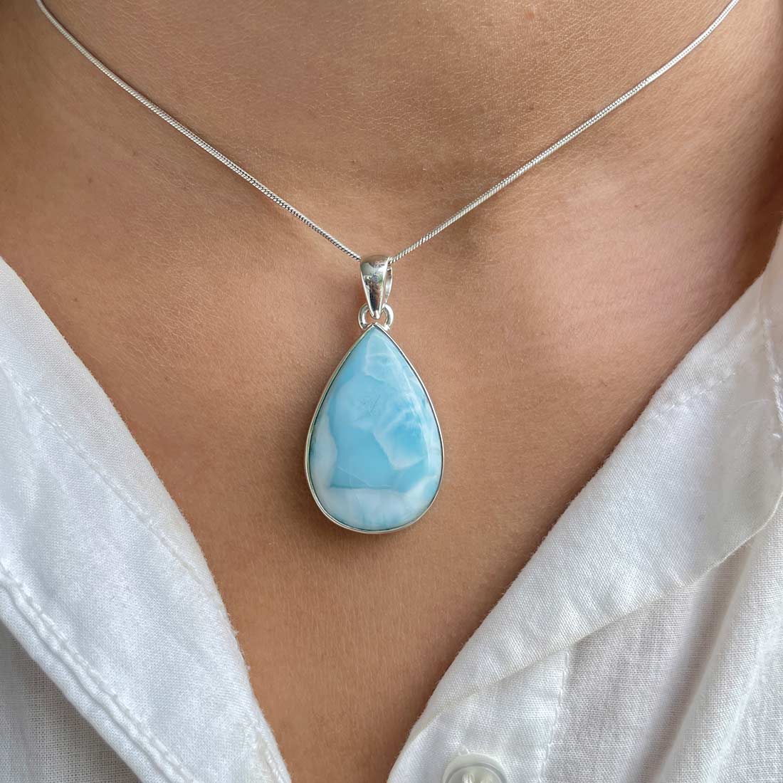 Larimar Pendant-(LAR-P-498.)