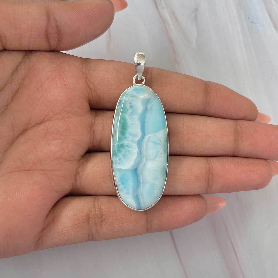 Larimar Pendant-(LAR-P-537.)