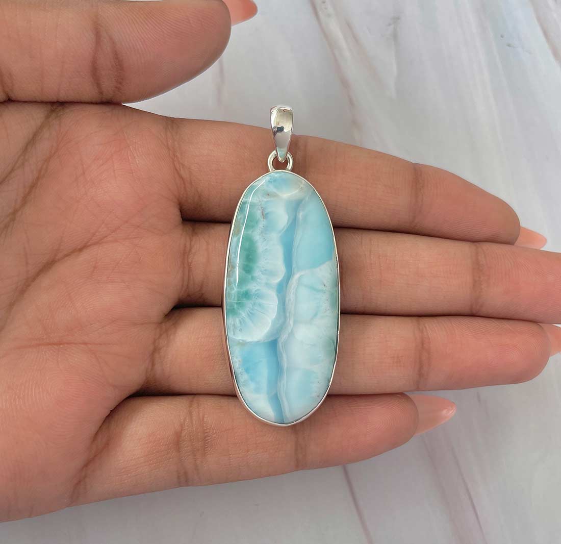 Larimar Pendant-(LAR-P-537.)