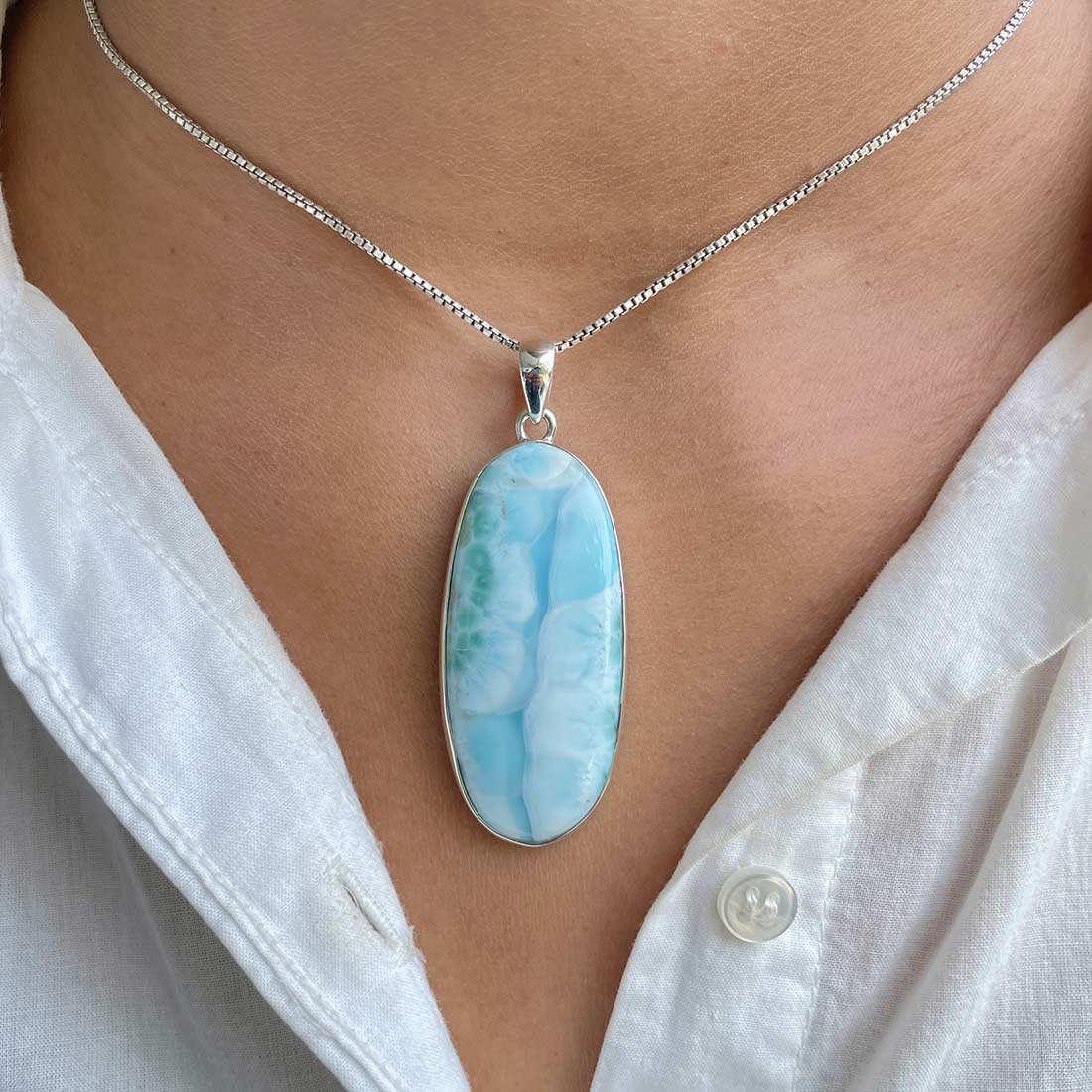 Larimar Pendant-(LAR-P-537.)