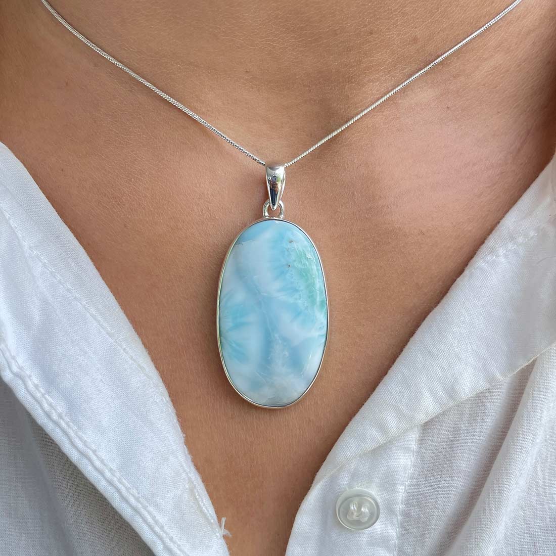 Larimar Pendant-(LAR-P-538.)
