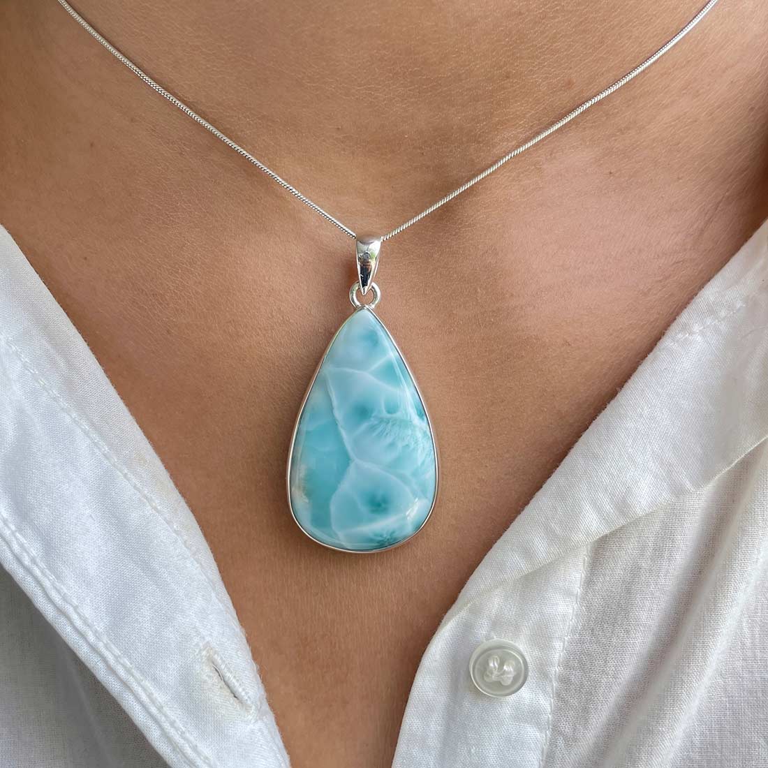 Larimar Pendant-(LAR-P-539.)
