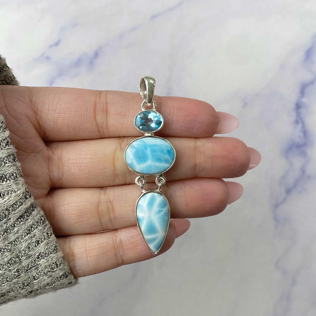 Larimar Pendant-(LAR-P-55.)