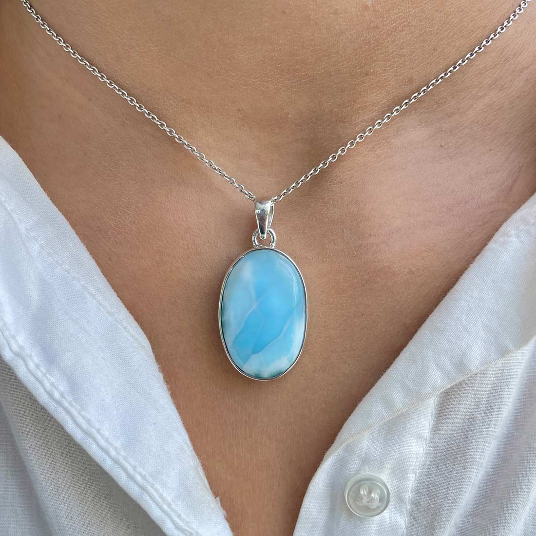 Larimar Pendant-(LAR-P-566.)