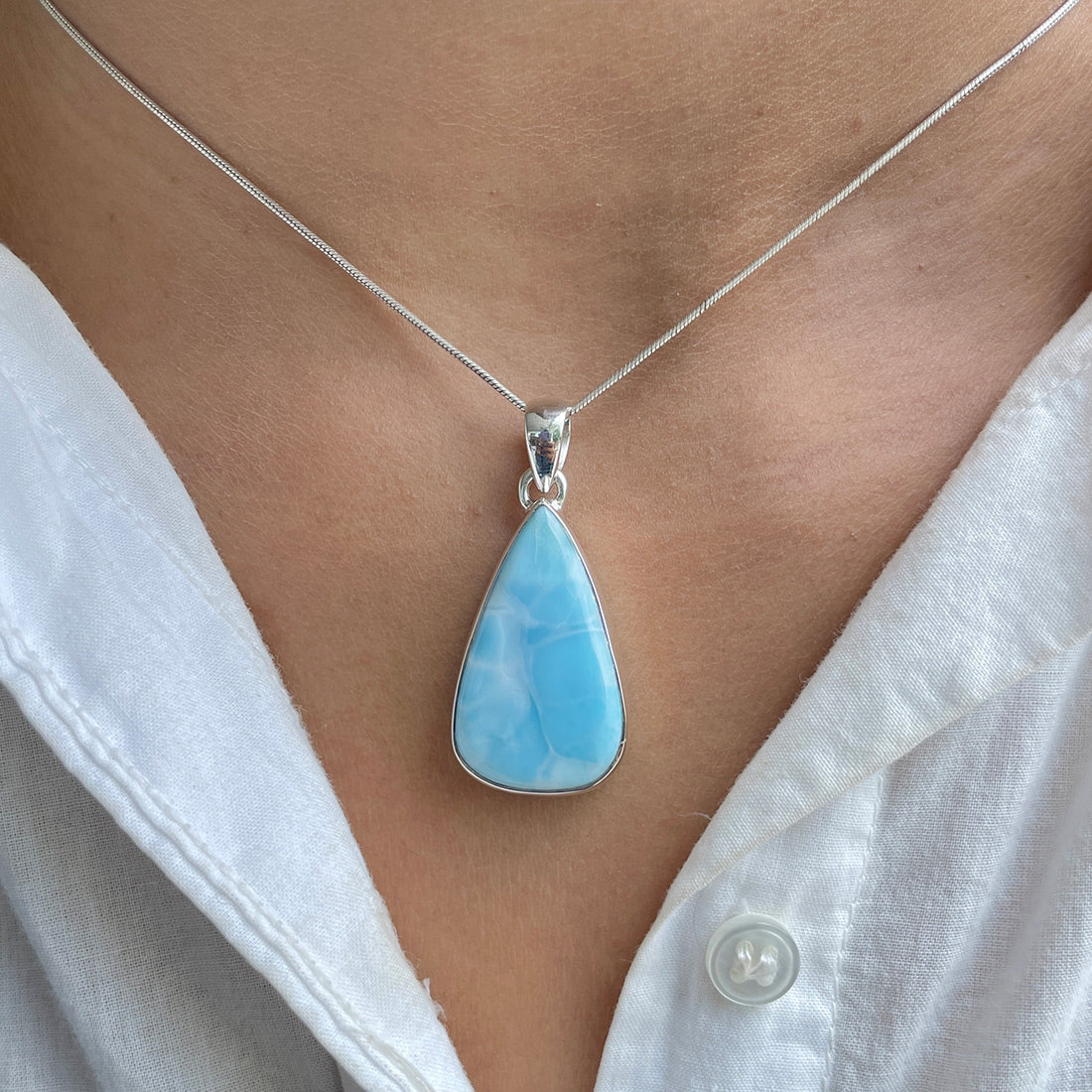 Larimar Pendant-(LAR-P-577.)