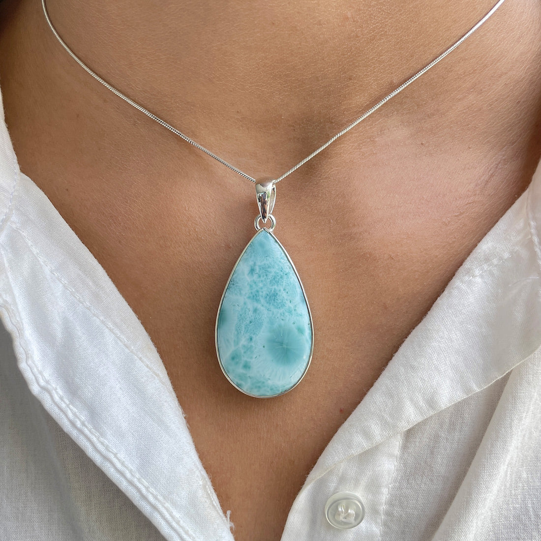 Larimar Pendant-(LAR-P-584.)